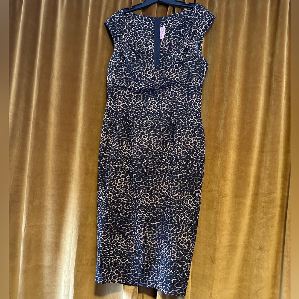 Pinup Girl Clothing Leopard Erin Wiggle Dress